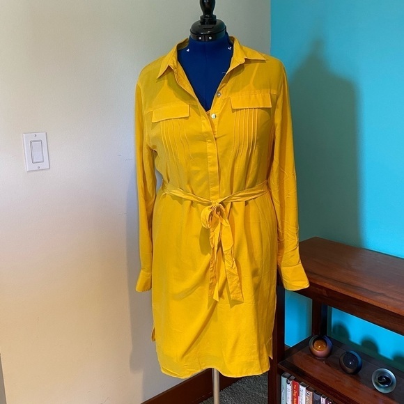 Banana Republic Dresses & Skirts - Banana Republic yellow silk shirt dress